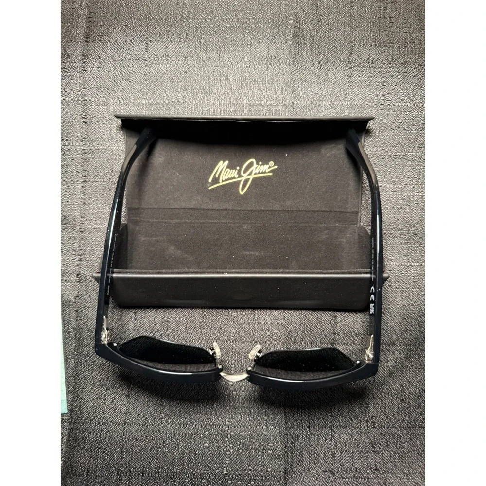 Maui Jim Kawika Polarized Sunglasses Black Silver Retro Clubmaster B257-0271